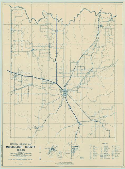 McCulloch County Texas Historical Map 1936 – Texas Map Store