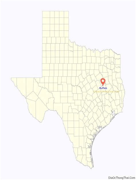 Map of Buffalo city, Texas - Thong Thai Real