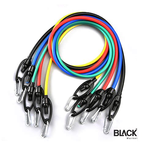 11 Piece Resistance Band Set Pull Ropes High Quality - BLACK Market