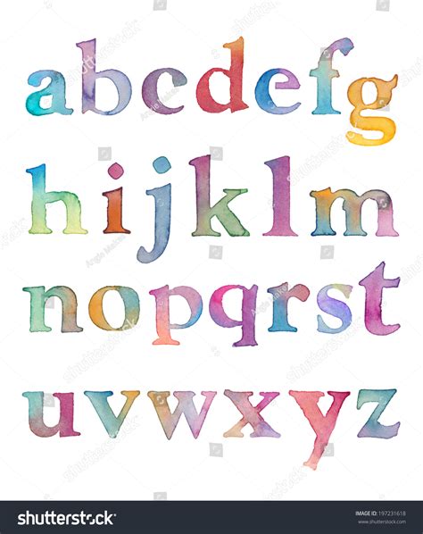 Colorful Watercolor Alphabet Letters Watercolor Font Watercolor