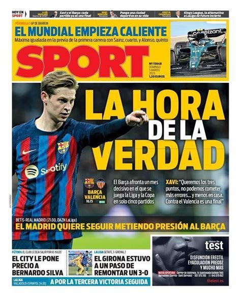 Fotos Las Portadas De La Prensa Deportiva De Hoy Domingo 5 De Marzo