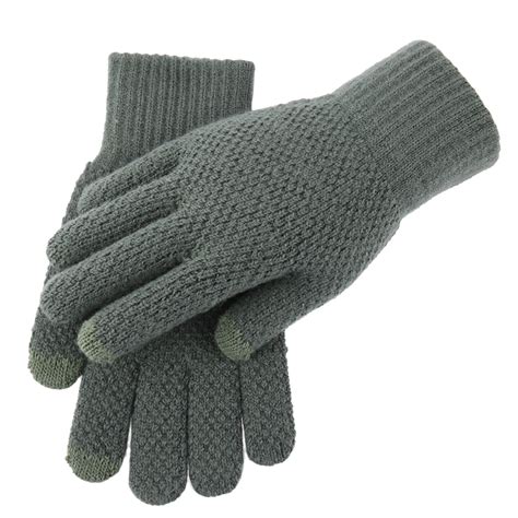 RPVATI Men Fleece Lined Gloves Knitted Winter Gloves for Men Warm Glove ...