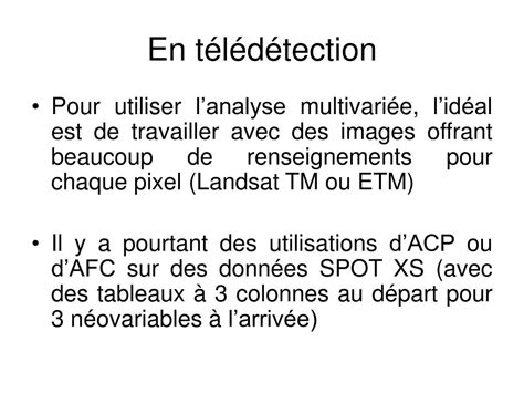 PPT Lanalyse multivariée en télédétection PowerPoint Presentation