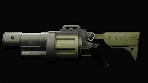 D Model Sci Fi Grenade Launcher Vr Ar Low Poly Cgtrader