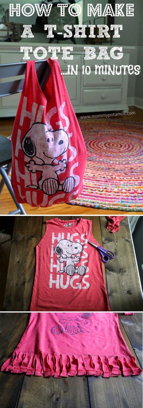 How To Make A No Sew T Shirt Tote Bag In 10 Minutes Diy Tote Tote