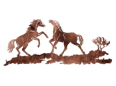 57" Wild Horses Running Metal Wall Art - Western Wall Decor