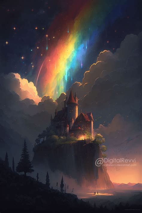 Rainbow Night Sky by DigitalRevvi on DeviantArt