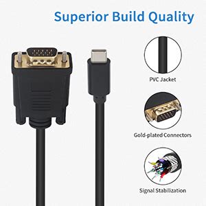 Duttek USB C Auf VGA Kabel USB Typ C Stecker Auf VGA Stecker