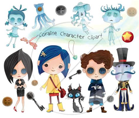 Cute Coraline Clipart Instant Download PNG File 300 Dpi - Etsy