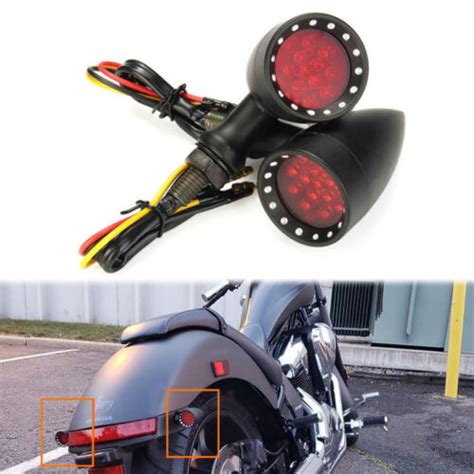 For Street Bike Cruiser Dirt Bike Motorcycle Black Bullet LED Turn