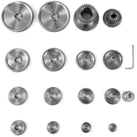 VEVOR 17pcs/Set CJ0618 Lathe Mini Lathe Gears Metal Cutting Machine Gears Lathe Gears Kit Metal ...