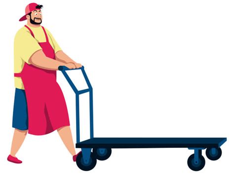 1500 Worker Pushing Cart Stock Illustrations Royalty Free Vector