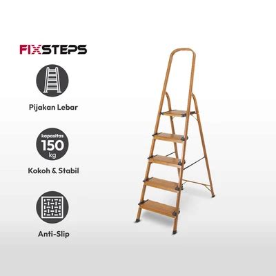 Jual Fixsteps Tangga Lipat Aluminium Wide Steps Motif Kayu Original Ace