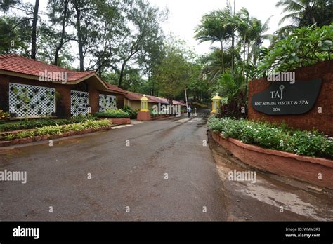 Taj Fort Aguada Resort & Spa entrance road. Bardez, North Goa, India Stock Photo - Alamy