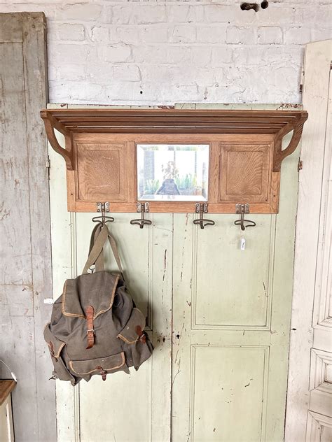 Ancien Porte Manteau Avec Miroir Et Tablette Les T Liers