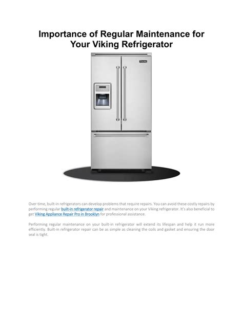 Ppt Importance Of Regular Maintenance For Your Viking Refrigerator