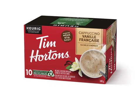 Tim Horton's Cappuccino French Vanilla k-cups, 148g/ 10 Count {Imported from Canada} | Caffeine ...