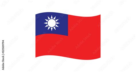 Flag of Taiwan. Republic of China. Taiwanese national symbol. Stock ...