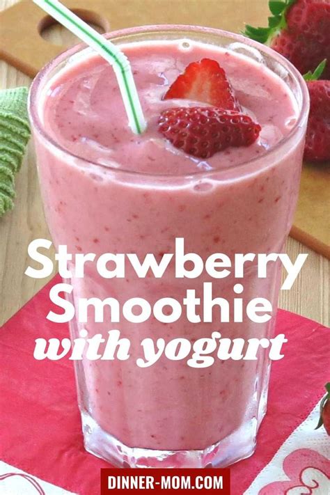 Simple Strawberry Smoothie With Yogurt Recipe In 2023 Strawberry