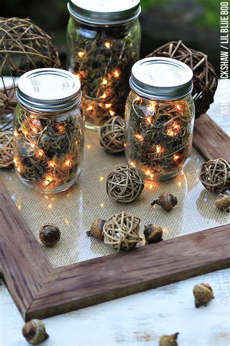 Fall Table Decor Mason Jar Firefly Lanterns