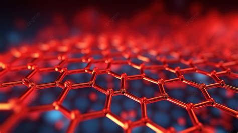 Fondo Representación 3d De La Estructura Molecular Del Grafeno Rojo