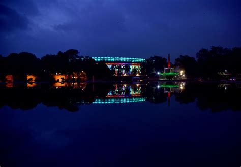 An Illuminated View Of The Raisina Hills Ahead Of Independence Day