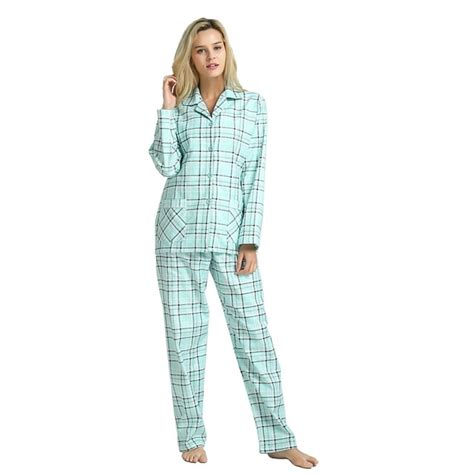 Global Womens Flannel Pajama Set 100 Cotton Comfy Pjs For Women Long