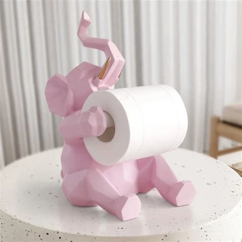 This Geometric Elephant Statue Bathroom Tissue Paper Roller As Perfect