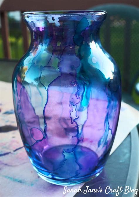 Sarah Jane S Craft Blog Spray Paint Backed Alcohol Ink Vase