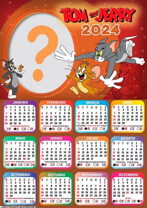 Calendário 2024 Tom E Jerry Criar Online Foto Montagem Colagem De Foto