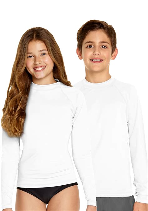 Youth Long Sleeve Rash Guard Overstock Sale White Wet Effect Inc