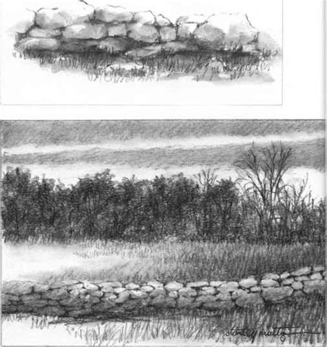 Stone Walls Drawing Nature Joshua Nava Arts