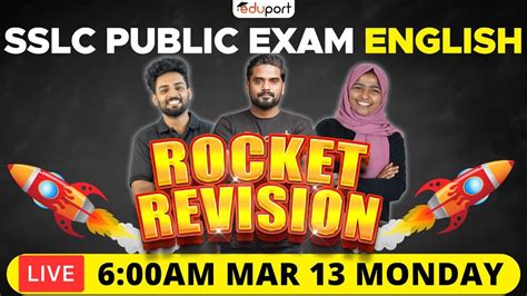 Sslc English Public Exam Live Rocket Revision Eduport Youtube