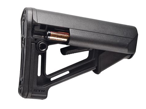 Magpul Str Carbine Adjustable Mil Spec Buffer Tube Stock With Storage