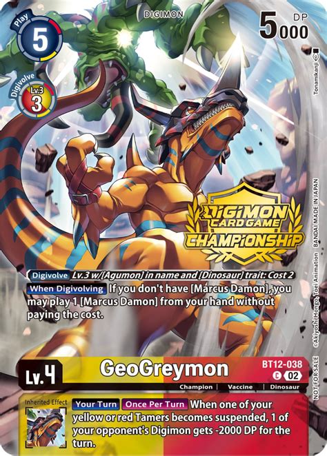 Geogreymon Championship 2023 Tamers Pack Across Time Digimon Card