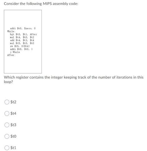 Solved Consider The Following Mips Assembly Code Addi T Chegg