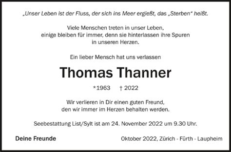 Traueranzeigen Von Thomas Thanner Schwaebische De Trauerportal