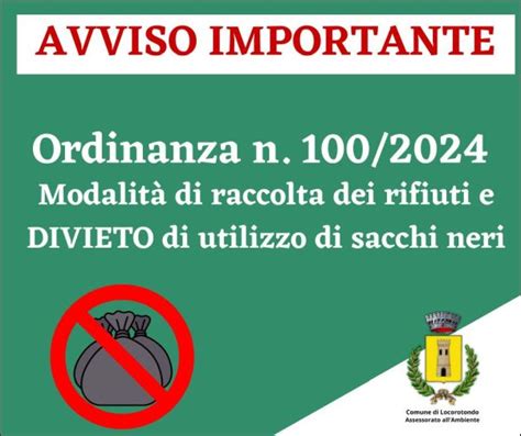 Locorotondo Raccolta Differenziata Vietato Lutilizzo Dei Sacchi Neri