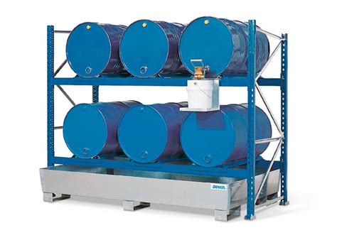 Drum Rack With Spill Containment Sump 6 Drum Horizontal Galvanized