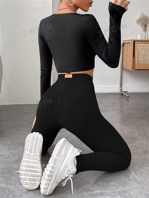 Shein Ezwear Solid High Waist Leggings Shein Usa