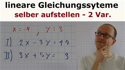 Lineare Gleichungssysteme Selber Aufstellen Variablen Youtube