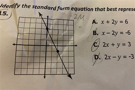 Solved Identify the standard form equation that best | Chegg.com