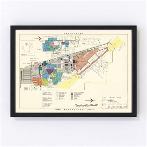 Robins Air Force Base Map 1952 Old Map of Robins Air Force Base Art ...