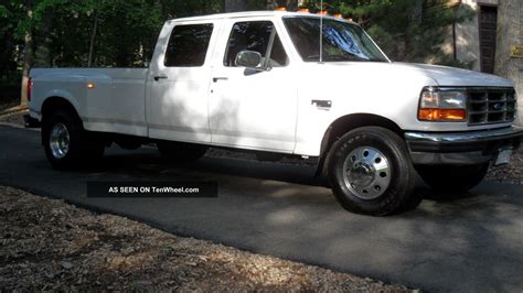 1997 F 350 Crew Cab Xlt Drw Diesel 2 Wheel Drive White Gray Cloth