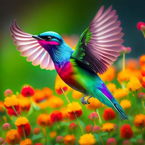 Premium AI Image Colorful Sparrow Bird In Nature