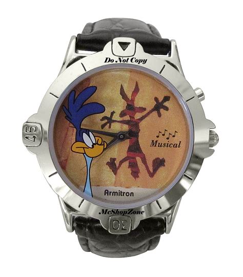 New Armitron Road Runner And Wile Coyote Musical Melody Watch