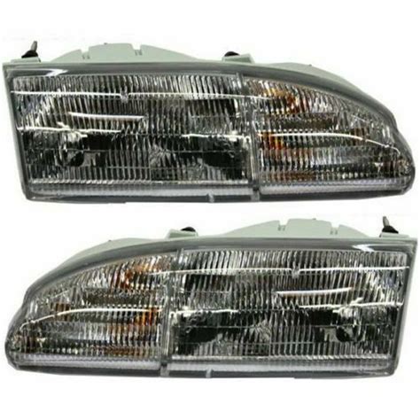 New Set Of 2 Driver And Passenger Side Headlamp Assembly Fits Ford Thunderbird Ebay