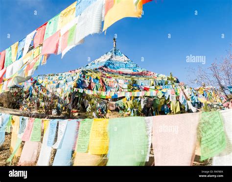 Prayer Flags Near Baiji Monastery Known As Hundred Chicken Temple