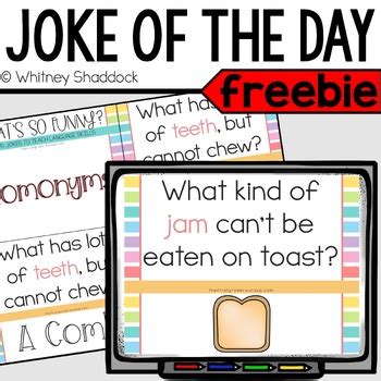 Homonym Free Joke Of The Day Slideshow Printables Grammar Esl