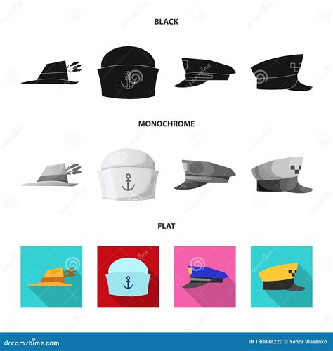 Vector Illustration Of Headgear And Cap Symbol Collection Of Headgear